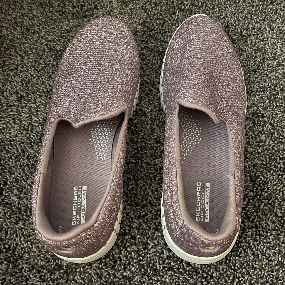 Sparkly Purple Skechers Memory Foam